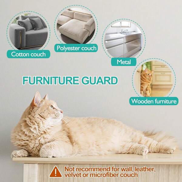 Cubierta de protección para muebles contra arañazos de gato - Cubierta adhesiva DIY para protección de sofá, Cubierta de protección contra arañazos de gato, Película autoadhesiva contra arañazos de gato, Cubierta de protección transparente contra arañazos de gato en sofá, Película protectora resistente a arañazos para paredes, Cinta protectora resistente a arañazos para muebles, sofá, pared y protección de puertas