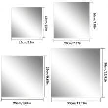 4/8pcs, 15/20/25/30cm Acrylic 3D Square Mirror Wall Sticker Decor, 1mm Thick, Suitable For Bedroom, Living Room, Office, Kitchen, Bathroom, Garage Entrance, Dance Studio, Gym, Yoga, Shatterproof, Removable Self-Adhesive Acrylic Mirror, Wall-Mounted Vanity Mirror, Full-Length Mirror, Polished Surface, No Frame Required Stickers Personalised Stickers