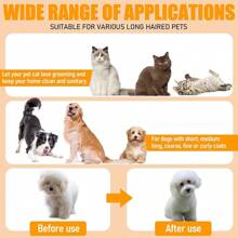 2 PCS Cat Combs For Indoor Cats, Pet Hair Brush With Release Button, Dog Grooming Comb, Cat Hair Remover Brush For Short And Long Hair Pets