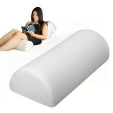 Comfortable Padded Pillow For Legs, Back, And Head, Memory Foam With Cotton Cover, Lumbar Support Pillow For Half Pillow - 白色 - 查看 1
