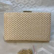Luxury Rhinestone Clutch Bag - For Weddings, Parties And Special Events - Beige - View 1