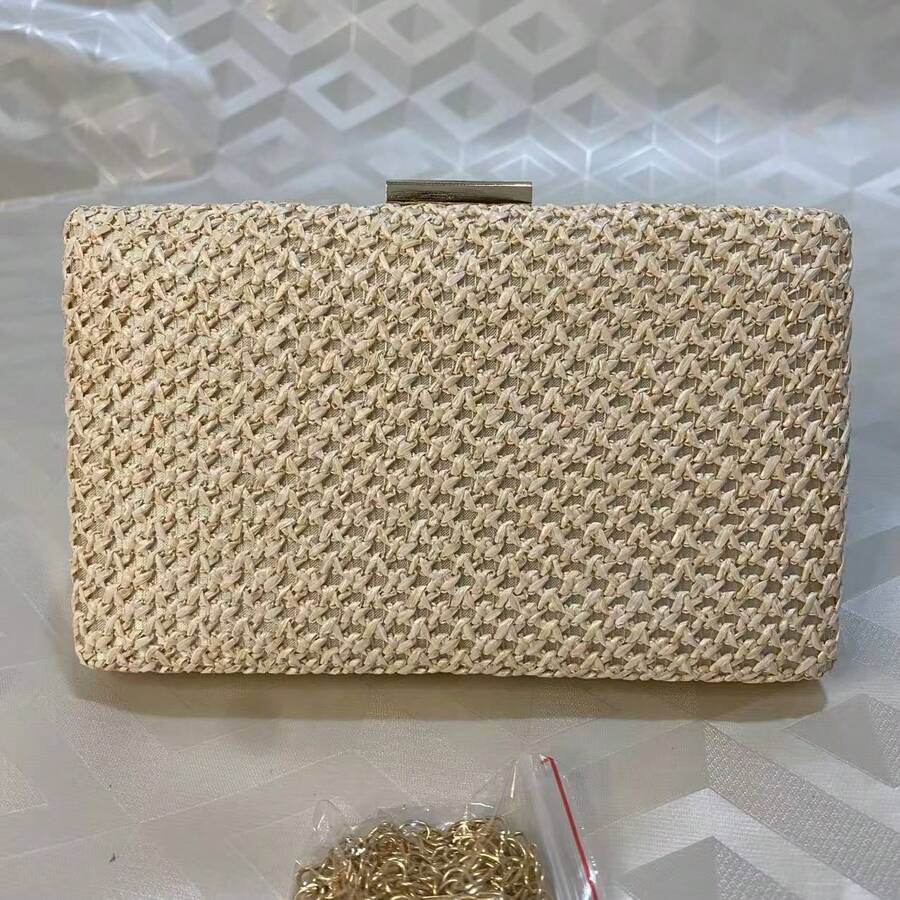 Luxury Rhinestone Clutch Bag - For Weddings, Parties And Special Events - Beige - View 1