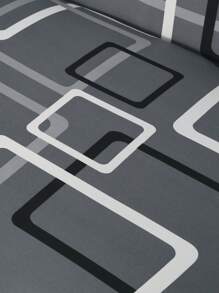 1pc High-End Minimalist Black And White Frame Abstract Art Sofa Cover, Elastic All Inclusive Sofa Cover, All Season Universal Sofa Cover