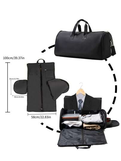 Large Capacity Folding Suit Bag, Luggage Bag, Handbag, Weekend Travel Bag, Clothing Storage Bag, Travel Garment Bag, Suit Storage, Valentine's Day Gift - Multifunctional Convenient Suit Travel Bag Bag For School School Accessories School Stuff