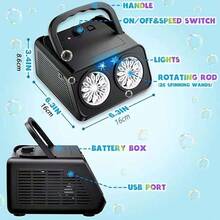 1 套便携式灯光舞台泡泡机，USB 和电池供电，可产生大量泡泡，非常适合派对、节日活动和户外使用（不含泡泡液和电池） - 彩色 - 查看 4