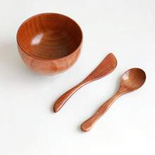 1PC- Bamboo Facial Mask Kit - Natural DIY Skincare Mixing Bowl & Spoon Set With Measurement Marks, Hypoallergenic & Chemical-Free (At-Home Spa Essentials)