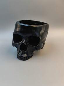 1 Stück abstrakte Schädel Blumentopf, kreative Horror Skulptur Blumenvase, individuelle Vase, Schädel Kunst Harz Vase Tischdekoration Zuhause, Wohnzimmer Deko Geschenk Vase, Halloween Zimmer Gothic Dekoration, Blumenvase, Blumentopf, Tischmittelpunkt, Pflanztopf, Blumenvasen