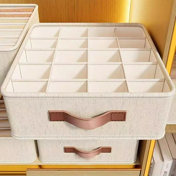 1/2pcs Tianshan Underwear Storage Box - Bedroom Underwear Drawer Organizer With Dividers, Multi-Functional Dormitory Household Wardrobe Underwear Container