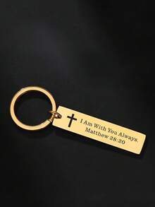 1 pieza Llavero con versículo bíblico en inglés con cruz, regalo inspirador para hombres y mujeres, regalo de Navidad, Halloween, accesorio para coche, dije para bolso, escuela, estilo gótico y Y2K - Plateado - Ver 13