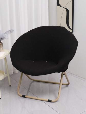 黑色1件装加厚玉米纹休闲椅套，家用阳台椅套，圆形休闲椅套