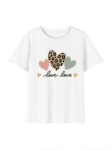 Casual Printed Round Neck Short Sleeve T-Shirt For Female College Students, Summer Student Youth Clothing - Artistic T-Shirts Stimulate Imagination And Self-Expression - 白色 - 查看 2