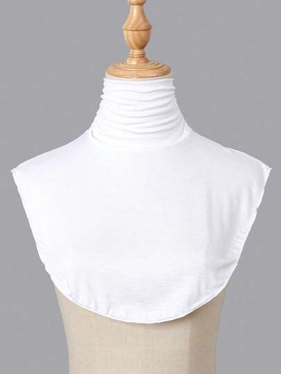 1 件简约休闲纯色弹力腈纶假领围脖女式假领，适合春秋冬季