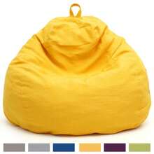 Funda de Sofá Perezosa Cómoda Funda de Puff Grande sin Relleno para el Hogar Dormitorio Adultos Fundas de Sillas Tatami Suaves Puffs - Caqui - Ver 1