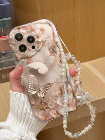 Funda protectora para teléfono con estampado de ola de color plano floral y correa desmontable, nueva versión adecuada para 15, 14, XR/7/8, 15 Pro Max, 13, 14, 11 Funda blanda, para A14, A23, S23 Ultra, S24, A14, A15, S23, A73, A16, S25, A36