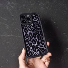 1pc Leopard Print Luxurious Elegant Minimalist European & American Style Phone Case, Matte Black Frame Stepped Design Soft Shell Case Compatible With Samsung/Galaxy/Compatible With OPPO/Compatible With VIVO/Compatible With Honor/Compatible With Realme Waterproof Shockproof Anti-Fall Scratch Resistant,International Version, Not The Domestic Version - Multicolor - View 6