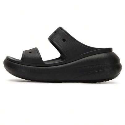 Crocs 男女通用蓬松凉鞋，轻便舒适的室内/室外运动休闲鞋，沙滩拖鞋，207670-001