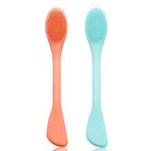 Silicone Face Mask Applicator, Facial Cleansing Tool For Mud Masks, Brush-Attached Facial Cleansing Brush For Makeup Removal & Skin Care