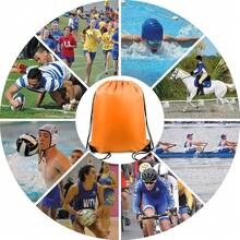 New  10 Packs Orange Drawstring Bags For Birthday Party Gym Sports Multipurpose Polyter Cinch Sackpack Bulk For Heat Vinyl Tie Dye Pull String Sinch Sacks - 橘色 - 查看 6