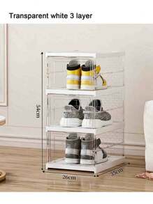 1pc PP Shoe Storage Box, Modernist Foldable Shoe Box For Home