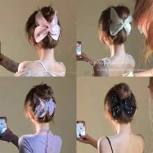 1 Stück Feenhafte Tüll Strass Flügel Haarklammer, hochwertige Haarklammer für Hochsteckfrisuren, Haaraccessoire für Frauen, elegante Haarspange