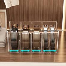 1/2pcs Acrylic Belt Organizer Box, Large Capacity Transparent Partition Belt Rack, Multipurpose Desktop Storage Box, Suitable For Vanity, Wardrobe, Bathroom Storage