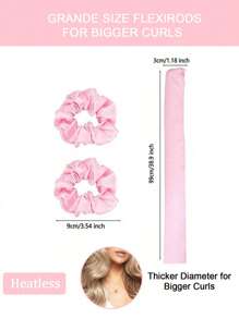 Conjunto de 3 peças para mulheres: Faixa de cabelo modeladora sem calor em cetim, com efeito babyliss para cachos durante o sono, secador de cabelo, modelador de cachos flexível, ferramentas para estilizar cabelos cacheados, deixando-os macios e brilhantes. Adequadas para todos os tons de cabelo, inclusive cabelos longos e grossos. Essenciais para a volta às aulas, viagens e férias.