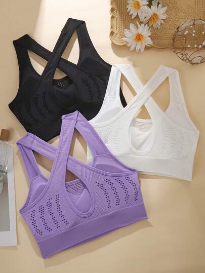 Criss Cross Strap Sports Bras, Yoga/Gym/Running Camisole Tube Top Outerwear view 2