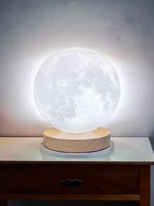 1pc Rotating Moon/Lunar Lamp, USB Powered Dimmable Adjustable Color Bedside Desk Decor Mood Light - Multicolor - View 9