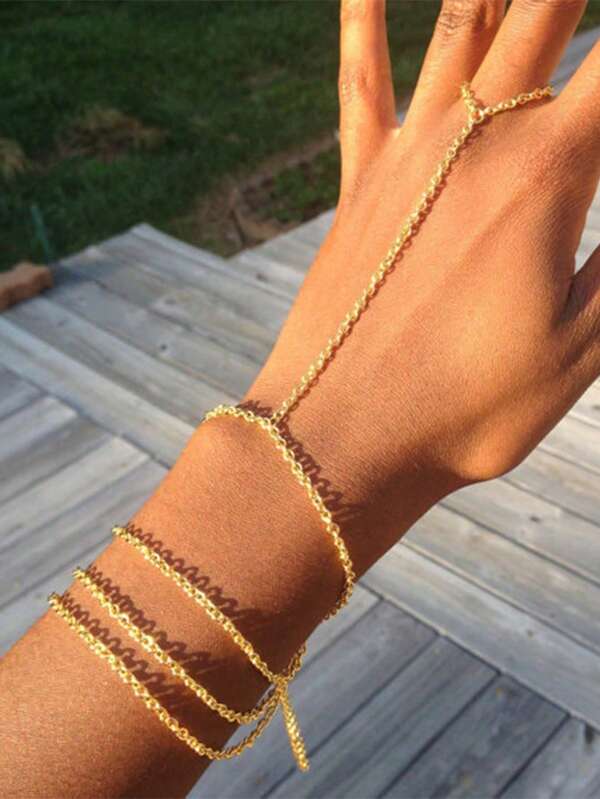 1 Stück Boho minimalistischer mehrlagiger Fingerring-Armreif, geeignet für den täglichen Gebrauch, Partys, Geschenk für Liebhaber, Mutter