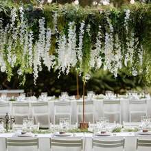 Alotiki Wisteria Hanging Flowers - Fake Wisteria For Wall Decoration, Wedding, Garden - 3.6 Ft Long (White) - 12 - View 7