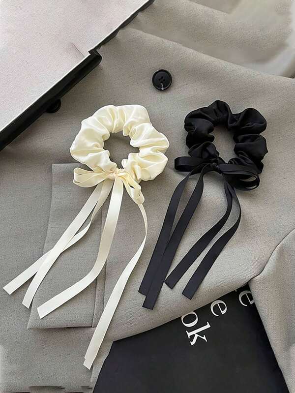 1 x xuxinha de cabelo borboleta com laço, grande, com textura acetinada de alta qualidade, um elástico feminino para prender os cabelos delicadamente, acessório para cabelo. Scrunchies, elásticos de cabelo
