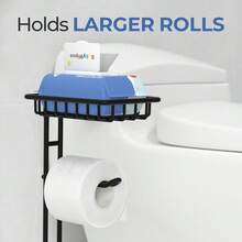 New  Toilet Paper Holder Stand Tissue Paper Roll Dispenser  Shelf For Bathroom Storage Holds Rerve Mega Rolls-Matte Black - B-霧面黑 24 - 查看 4