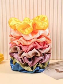 8pcs/Set Multicolor Women's Simple Versatile Decorative Scrunchies, Various Solid Colors Matching Eyeshadow Palette Shades,Gifts,Travel,Gifts For Women,Hair Stuff,Stocking Stuffers