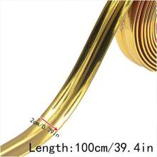 1pc Gold/Silver Self-Adhesive Yin And Yang Corner Trim, PVC Decorative Tile Edge Joint Filler, Waterproof Metallic Edging Strips
