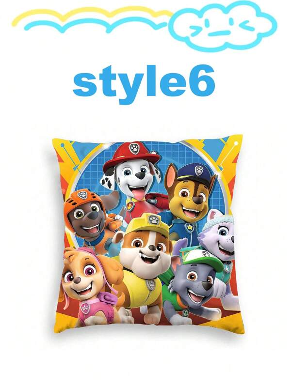 Paw Patrol Funda de almohada de sofá para el hogar de la serie Patrulla de Cachorros, almohada para la espalda del automóvil, funda de almohada estampada para decoración del dormitorio, decoración del hogar, decoración de la escuela, sorpresa escolar, decoración del dormitorio