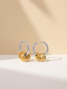 1 par de pendientes dorados de acero inoxidable para mujer; Diseño de abrazo, Día de San Valentín, Día del Maestro, Día de la Madre, Temporada de regreso a la escuela, Navidad, Halloween, Regalo