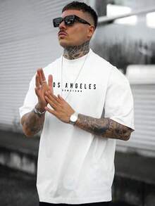 Camiseta gráfica con letras para hombre, estilo emo, años 2000 - Blanco - Ver 2