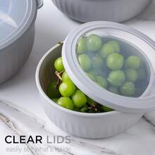 COOK WITH COLOR Prep Bowls With Lids- Wide And Deep Nesting Plastic Small Mixing Bowl Set With Lids, 8 Piece Set - Wide Bowls, Gray - Gray - View 3