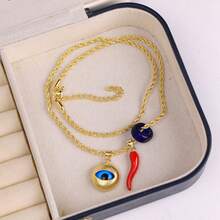 1 件土耳其邪眼项链幸运蓝眼灯工吊坠红辣椒饰物男女通用时尚珠宝项链 - 時尚項鍊 - 查看 10