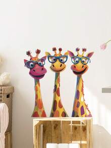 1pc Funny Colorful Cute Giraffe Wall Sticker Suitable For Living Room, Bedroom, Study PVC Material, Vinyl Decal For Home Decorations, Home Decoration Items Refresh Your Home - Multicolor - View 8