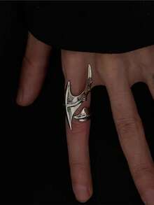 Adjustable Punk Spike Abnormal Cross Ring, Unisex Goth Jewelry