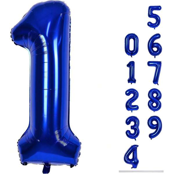 بالون أرقام فويل كبير بحجم 40 بوصة باللون الأزرق الكحلي، مناسب لحفلات عيد الميلاد وديكور العطلات، أرقام مقاس أمريكي