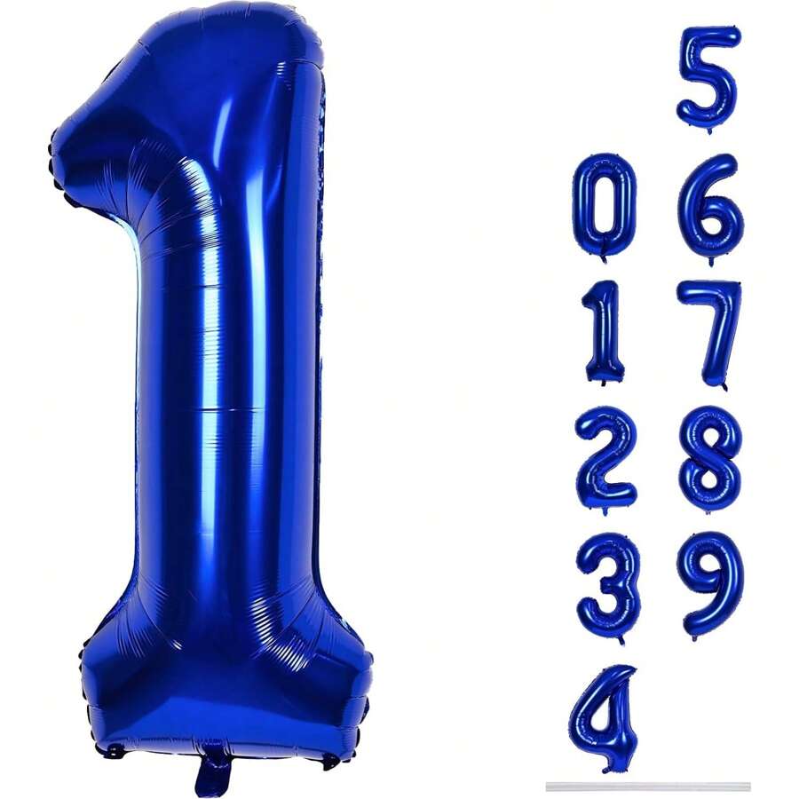 بالون أرقام فويل كبير بحجم 40 بوصة باللون الأزرق الكحلي، مناسب لحفلات عيد الميلاد وديكور العطلات، أرقام مقاس أمريكي