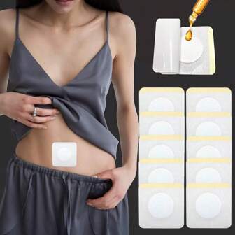 100Pcs Castor Oil Patches, Self-Adhesive Disposable Castor Oil Pack Wrap For Belly Button Wrap Pads Spunlace Cloth Highly Absorbent Organic Cover Compress Patches (Oil Not Included)