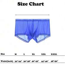 ZONBAILON Breathable Ice Silk Men's Boxer Briefs See-Through Underwear Trunk Transparent Stretch - 3 Pack multi-d - View 6