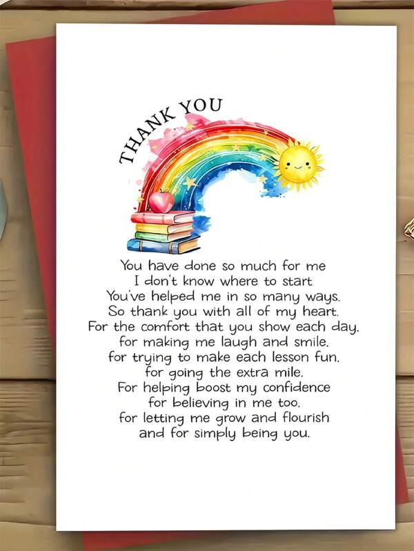 1pc "To My Beloved Educator" Thank You Card, Sincerely Expressing Gratitude To Mentors, Teachers, Instructors And Professors, From Students And Guardians, Honoring The Greatest Educators, Lovely Appreciation Card