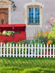 10pcs Thick White Plastic Garden Fence Panels, Size 4.6x11.41 Inches (12x29cm) - Waterproof, Rust-Resistant, Easy To Clean, Suitable For Vegetable Gardens, Yards, Farmhouses, Outdoor Weddings, Graduations, Christmas And Holiday Decorations | Outdoor Decorative Fencing - White - View 6