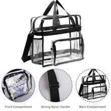 Transparent PVC Tote Bag Casual Shoulder Bag Sports Waterproof Beach,Clear Bag,Fashionable Transparent,Clear Waterproof Bag For Women,Perfect For Summer,Vacation & Beach,School Bag,Large Capacity,Waterproof,Lightweight,Portable