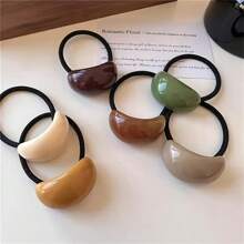 6 Stück acryl Haargummis, Mehrfarbig, elegantes minimalistisches Design Haargummi Zopfhalter Haarband Haargummi