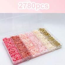 2780pcs Polymer Clay Bead Bracelet Making Kit - DIY Jewelry Craft Set With Hollow Design, Cartoon Theme - Perfect For Birthday Gifts & College Style